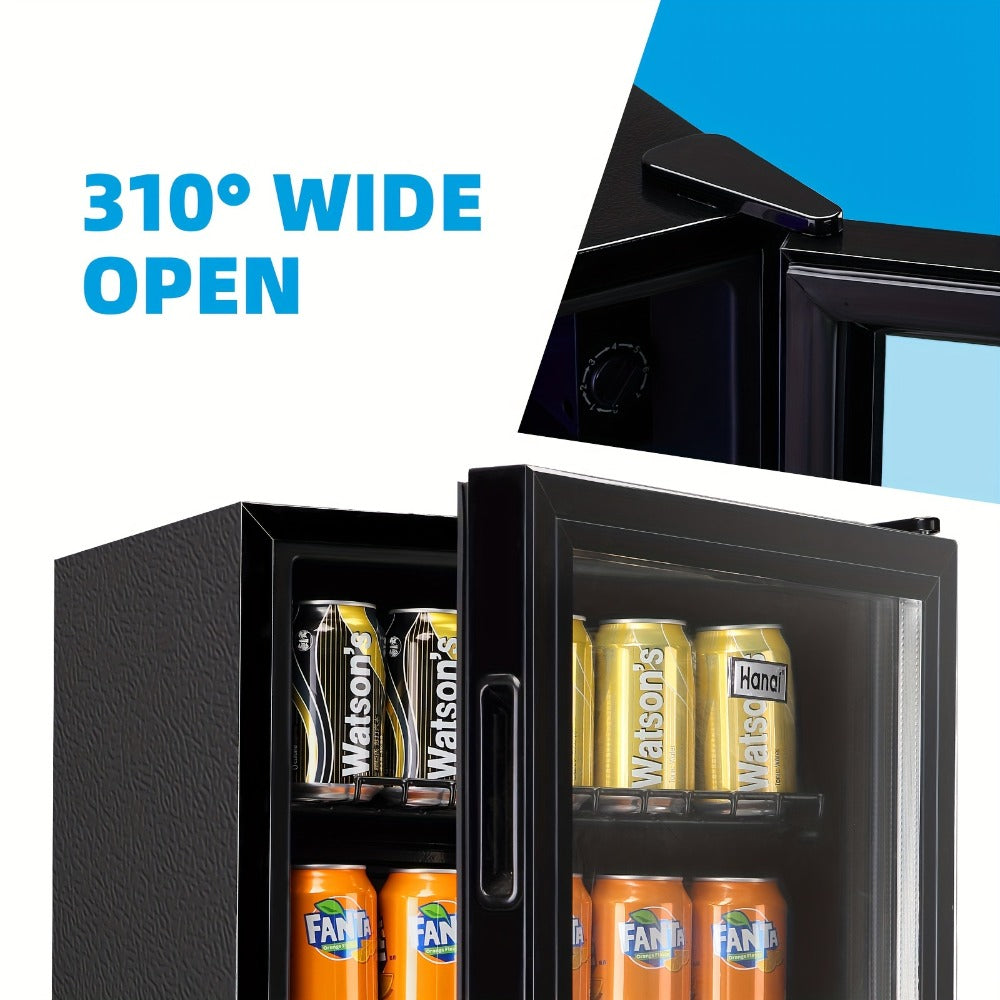 Beverage Refrigerator with Glass Door – Mini Fridge 2.0/3.5/4.0 Cu Ft, LED Lights, Adjustable Shelves, R600a Cooling for Beer, Wine & Drinks, Home, Office & Bar