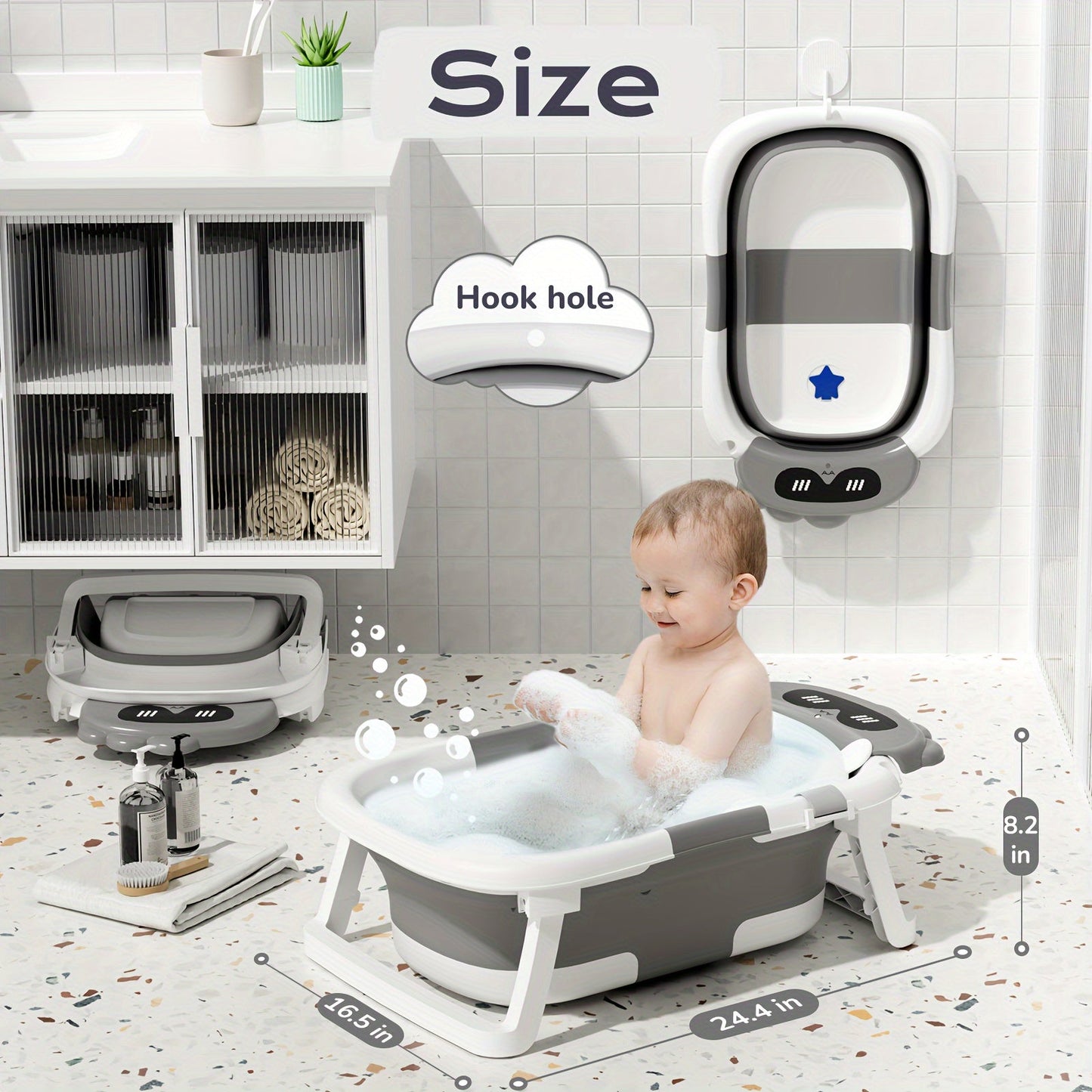 Baby Bathtub - Foldable Non-Slip Travel Soft