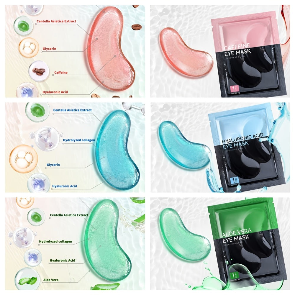 Under Eye Masks 40 Pairs Collagen Crystal Eye Patches with Caffeine & Aloe Vera - Reduce Dark Circles Puffiness Fine Lines Hydrating Eye Mask for Women Sensitive Skin Spa Gift Set