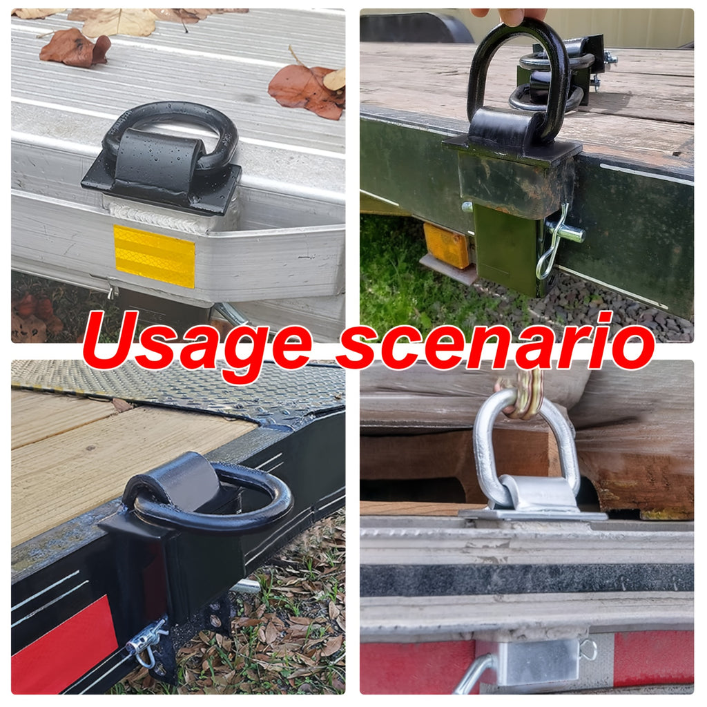 4/6/8/12/16 Pack 16200lbs Adjustable Heavy Duty Stakes, Stainless Steel Heavy-Duty Adjustable Stake Pocket D-Ring - 16200lbs Capacity, 4 Pin Holes For Precision Fit, Removable Stake Pocket D-Ring Tie Downs Utility For Flatbed Trucks Trailers
