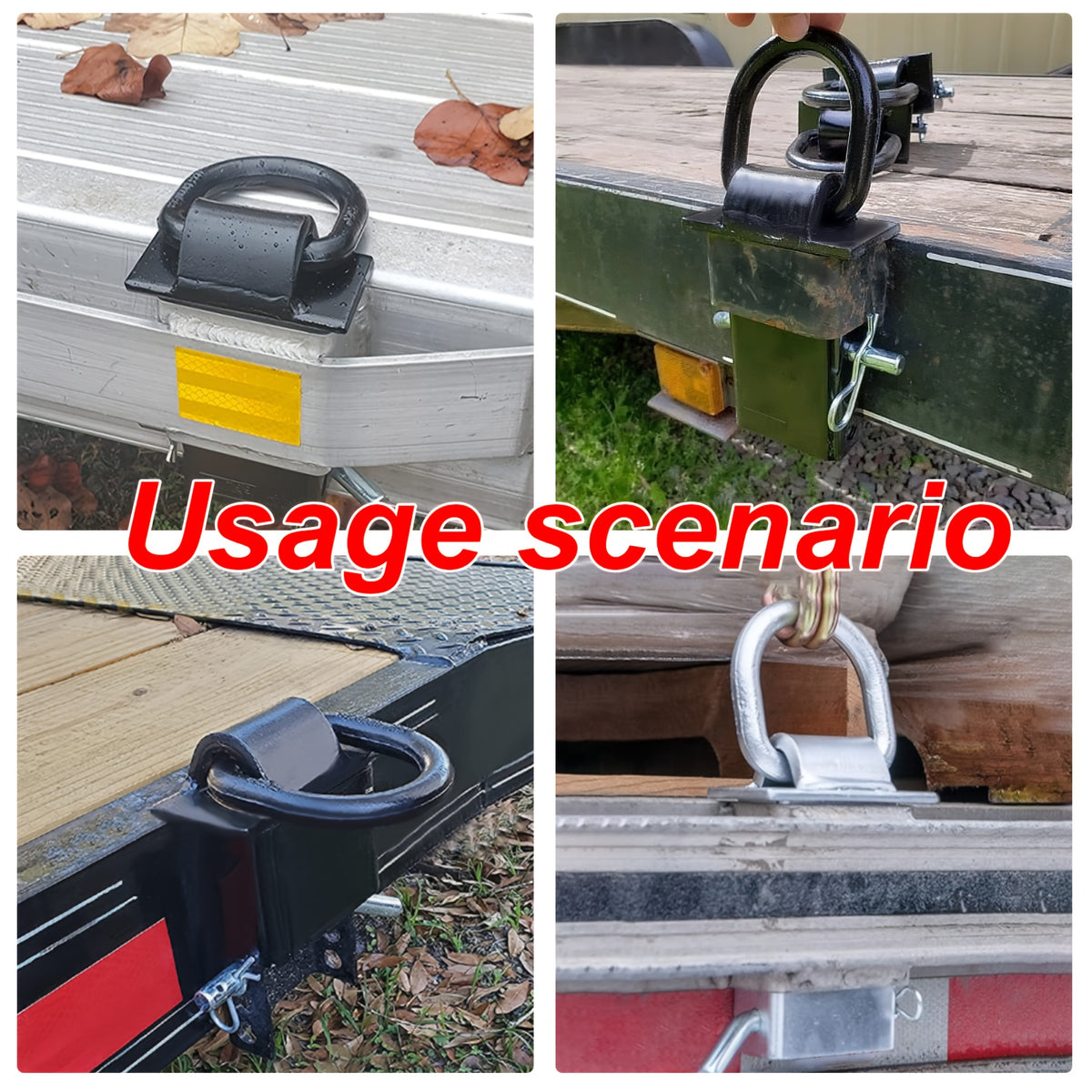 4/6/8/12/16 Pack 16200lbs Adjustable Heavy Duty Stakes, Stainless Steel Heavy-Duty Adjustable Stake Pocket D-Ring - 16200lbs Capacity, 4 Pin Holes For Precision Fit, Removable Stake Pocket D-Ring Tie Downs Utility For Flatbed Trucks Trailers
