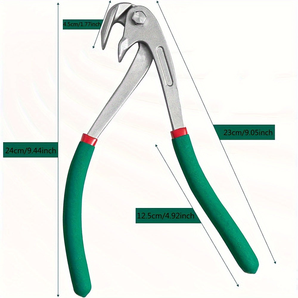 Heavy Duty Body Dent Edge Pliers | Portable Auto Collision Repair Edge Pliers - Door Edge Hawkbill Pliers, Ergonomic Green Handle & Durable Construction, Door Wing Crimping Tool, Stainless Steel Material By Yx&St