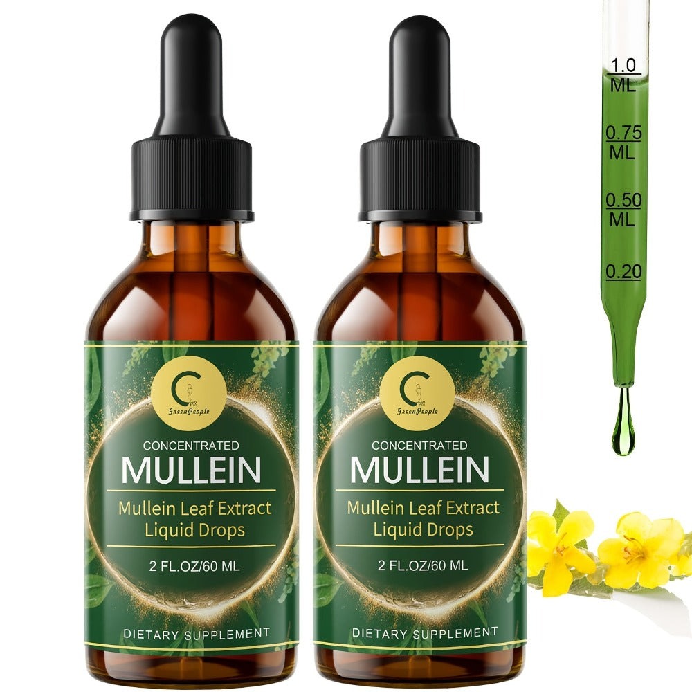 Mullein Leaf Liquid Tincture for Lung & Respiratory Health — Fast-Absorbing Herbal Drops for Breathing Support, Immune Defense & Digestive Wellness | Natural Extract | 2 fl oz