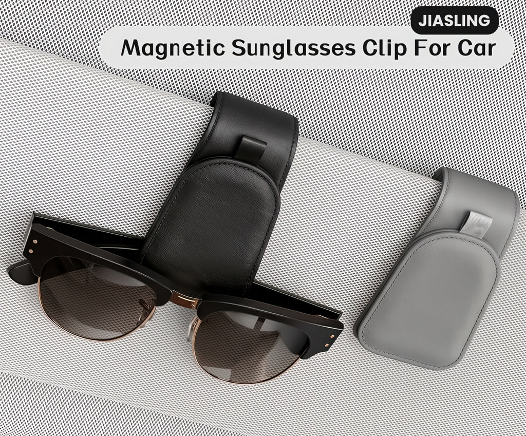 2pcs Sotfamily Sunglass Holder for Car Cloth Magnetic Glasses Clip for Car Visor Glasses Holder Clip for Car