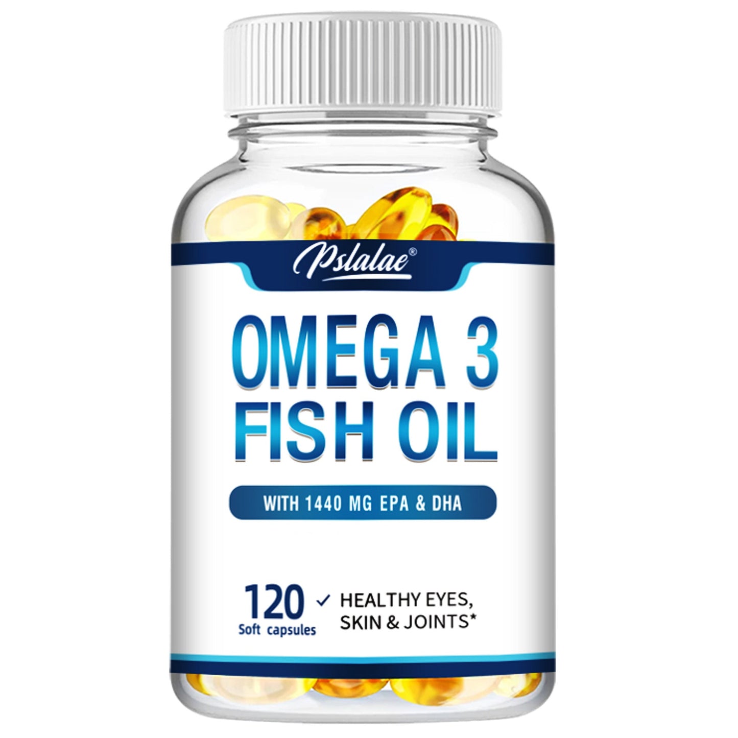 Triple Strength Omega-3 Fish Oil Softgels 120 Capsules with High-Potency EPA & DHA — Heart, Brain, Vision & Skin Health Supplement for Women and Men