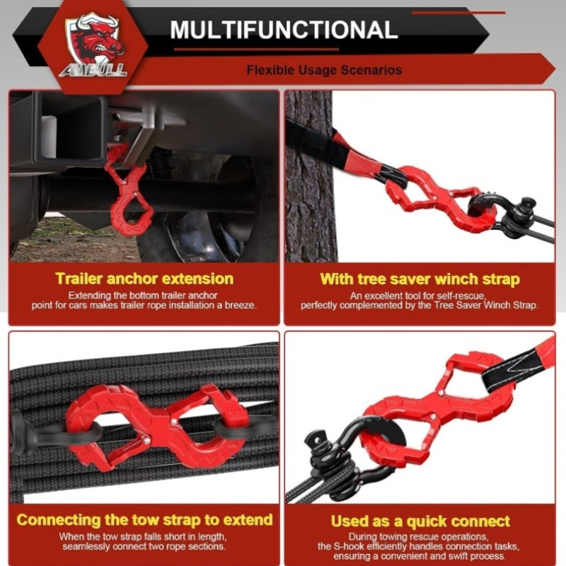 1pc 3/8-inch Trailer Hitch, Off-road Recovery Winch Hook, 35, 000-pound Capacity Trailer Shackle, G80-grade Heavy-duty One-piece Winch Quick-release Shackle, Suitable For RVs, Off-road Vehicles, And Passenger Cars; Available In Red, Black, And Green