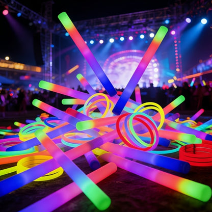 LED Light Up Foam Glow Wands 27/30 Pack – Multi-Color Flashing Glow Sticks for Party Supplies Weddings Birthdays Christmas Graduation Camping Outdoor Celebrations