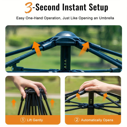 Automatic Instant Setup Camping Tent for 1-3 or 3-4 Persons - Full Season Pop Up Tent with Double Doors & Mesh Windows, Windproof Lightweight Backpacking Tent for Camping, Hiking, Hunting, Travel & Outdoor Shelter