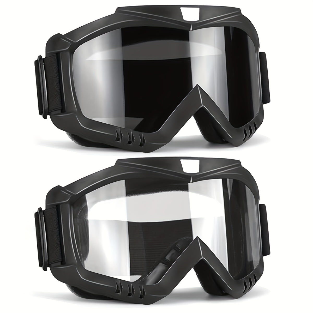 Ski Goggles 2-Pack Unisex UV400 Anti-Fog TPU Frame Adjustable Elastic Strap Snow Goggles for Skiing Snowboarding Ice Hockey Alpine Skiing – Fits All Face Shapes