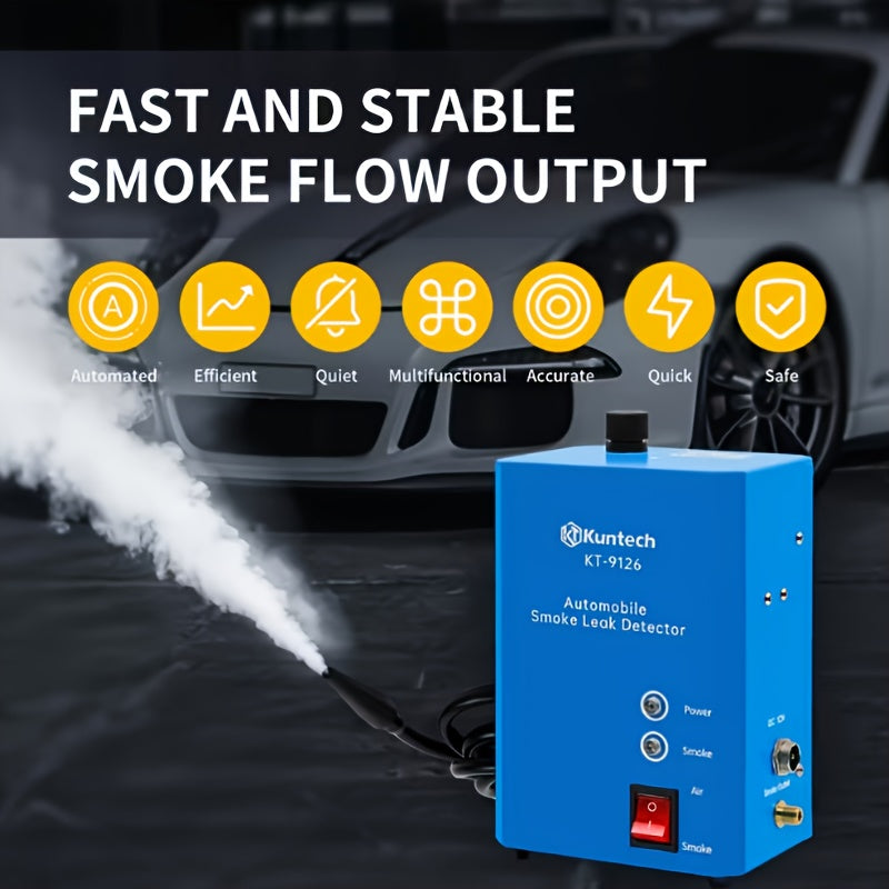 Automotive Built-in Smoke Machine with Air Pump, 12V DC Smoke Leak Detector for Pipe Systems, Fuel Leaks, and Complete Vehicle Leak Diagnostic Testing, Pipe System Testing, Compact Design, Handheld Device, Vehicle Owners