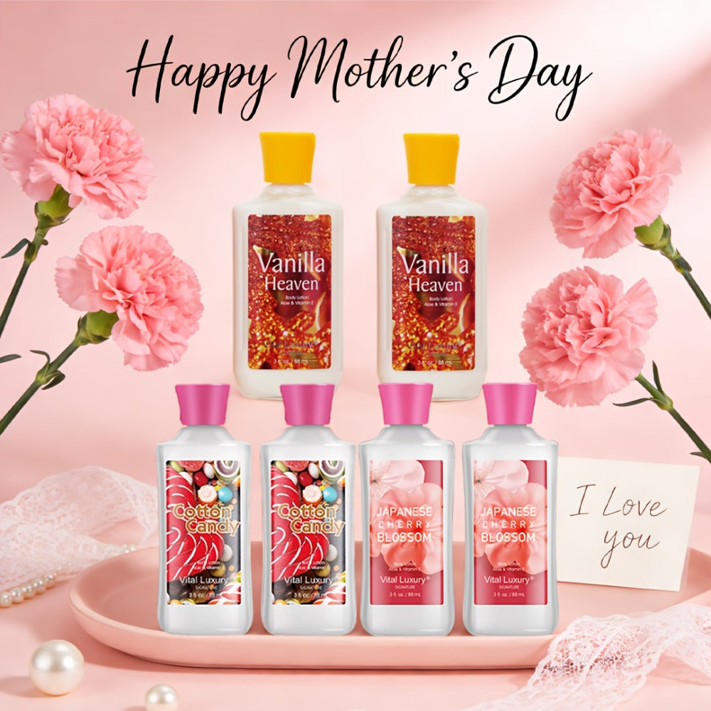 Scented Body Lotion & Hand Cream Vitamin C Glycerin Deep Moisturizing - Japanese Cherry Blossom Vanilla Cotton Candy Dry Skin Hydrating Lotion Women Men All Skin Types Gift