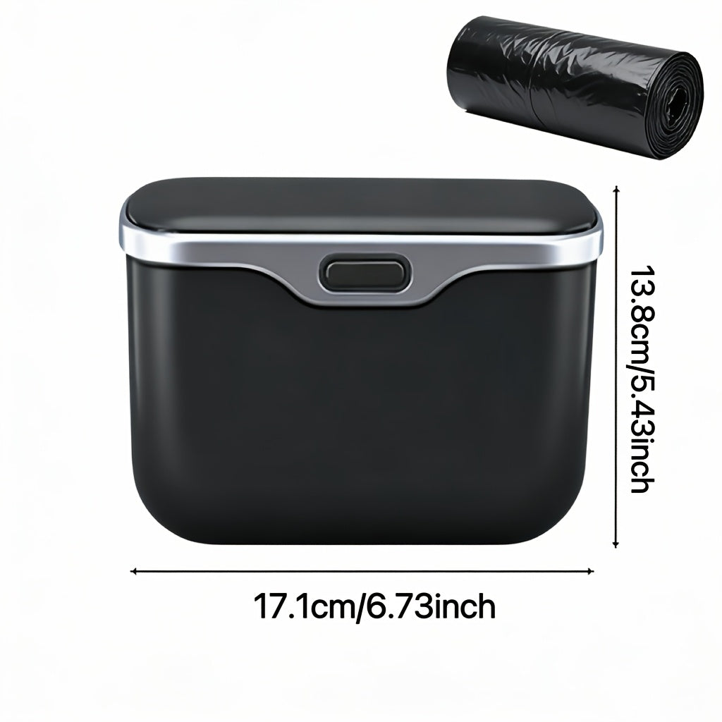 Multi Functional Car Mounted Microfiber Trash Can Made of ABS Material That Does Not Deform And Is Suitable for 99% of Car Models, Suitable for Both Dry And Wet Use, Space Saving, And Non-Destructive Installation, Comes with Garbage Bags
