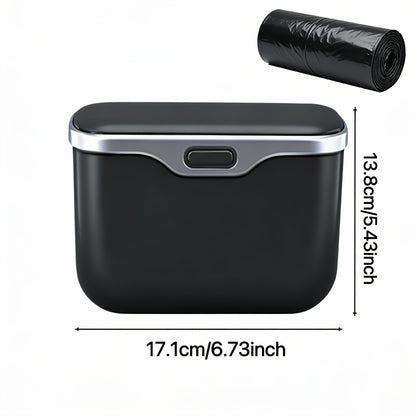 Multi Functional Car Mounted Microfiber Trash Can Made of ABS Material That Does Not Deform And Is Suitable for 99% of Car Models, Suitable for Both Dry And Wet Use, Space Saving, And Non-Destructive Installation, Comes with Garbage Bags
