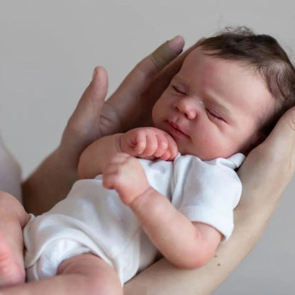 Marbled Skin Cloth Body Reborn Baby Doll 18 Inch 3D Painted Visible Veins Hand-Rooted Hair Sleeping Newborn Girl – Lifelike Vinyl Limbs Baby with Clothes Pacifier Bottle Colored Gift Box Birthday Christmas