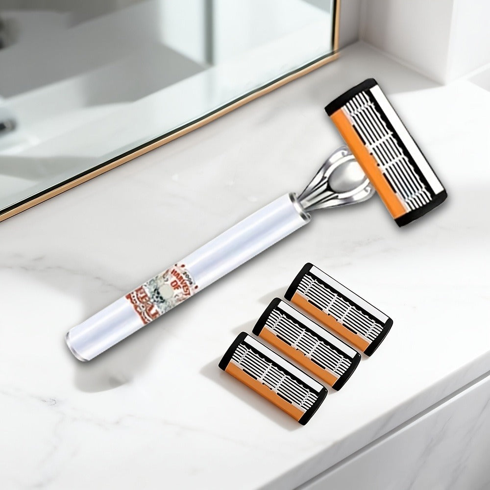 Double Edge Safety Razor Set for Men 72 Blades & 2 Non-Slip Metal Handles – Classic Ultra-Sharp Replaceable Blades for Smooth Close Shave Eco-Friendly Grooming Kit Gift for Him