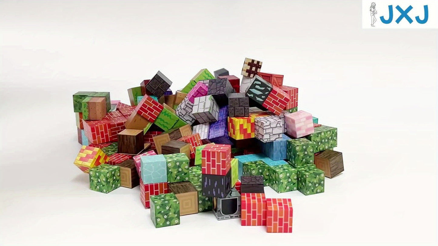 Magnetic Building Tiles 50 100 200 300 Piece STEM Construction Set – 3D Magnet Blocks for Boys & Girls Ages 3+, BPA-Free Creative Learning Toy, Birthday Holiday Gift Random Pattern