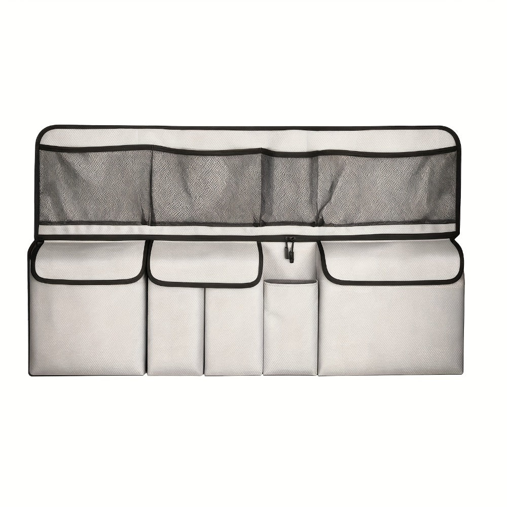 Car Trunk Organizer Bag - High Capacity Oxford Cloth Rear Seat Storage with Adjustable Dividers & Storage Pockets, Universal Fit for Cars, SUVs & Trucks