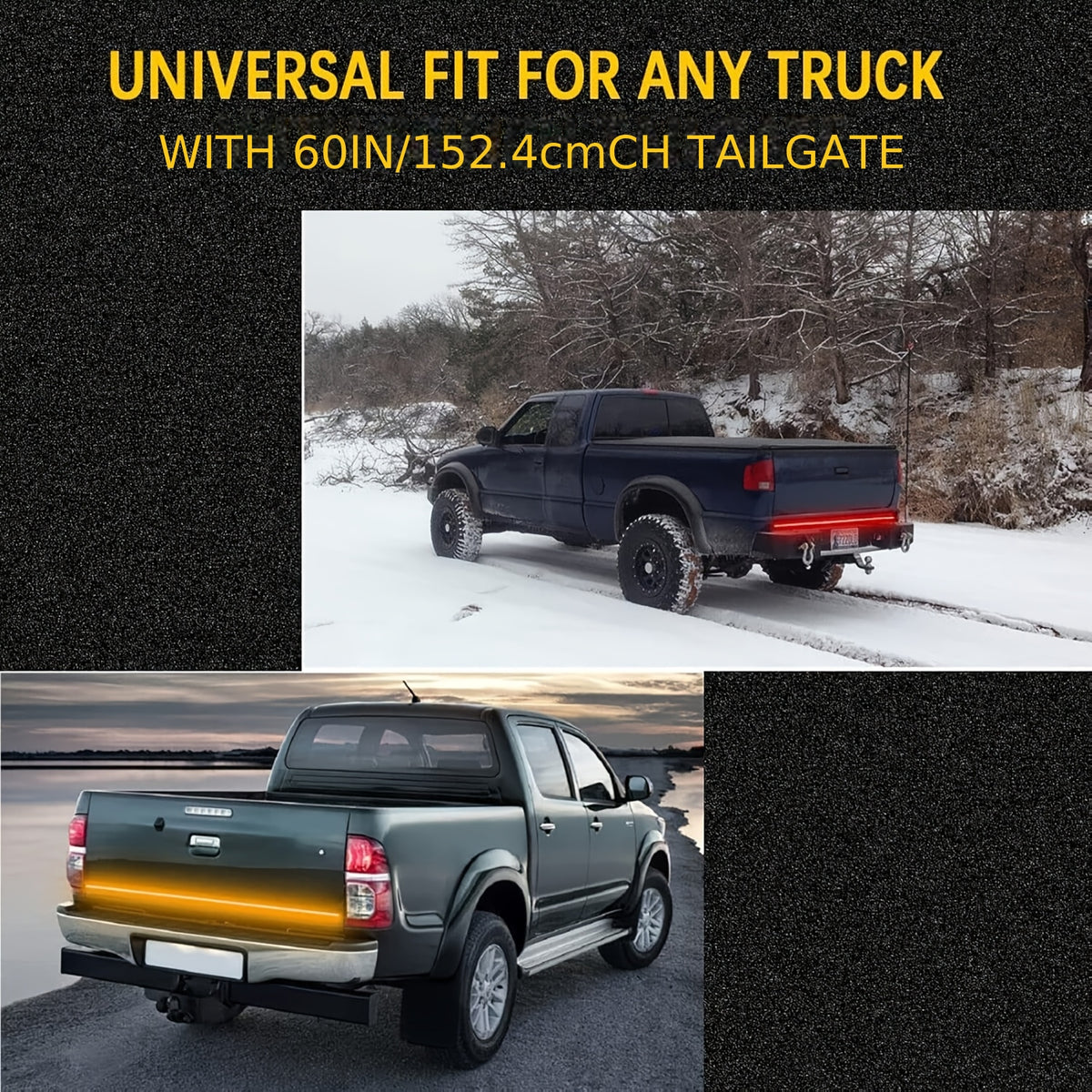 60-Inch LED Tailgate Light Bar for Pickup Trucks - 504-LED 3-Row Brake & Turn Signal Light, Easy Plug & Play Installation for Safer Night Driving & Weekend Adventures