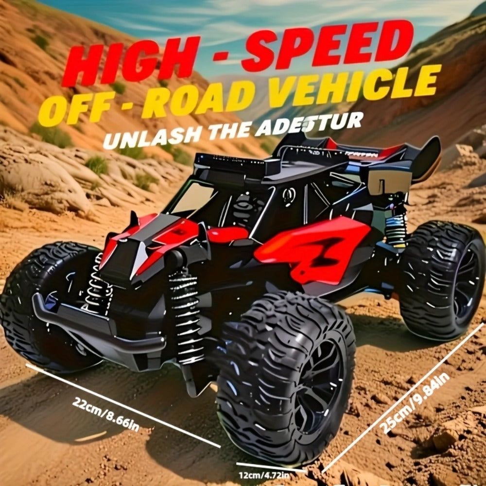 RC Off-Road Car with LED Lights for Kids Ages 6+ – High Speed All-Terrain Remote Control Buggy Light-Up RC Truck for Boys & Girls, Best Birthday Christmas Holiday Gift