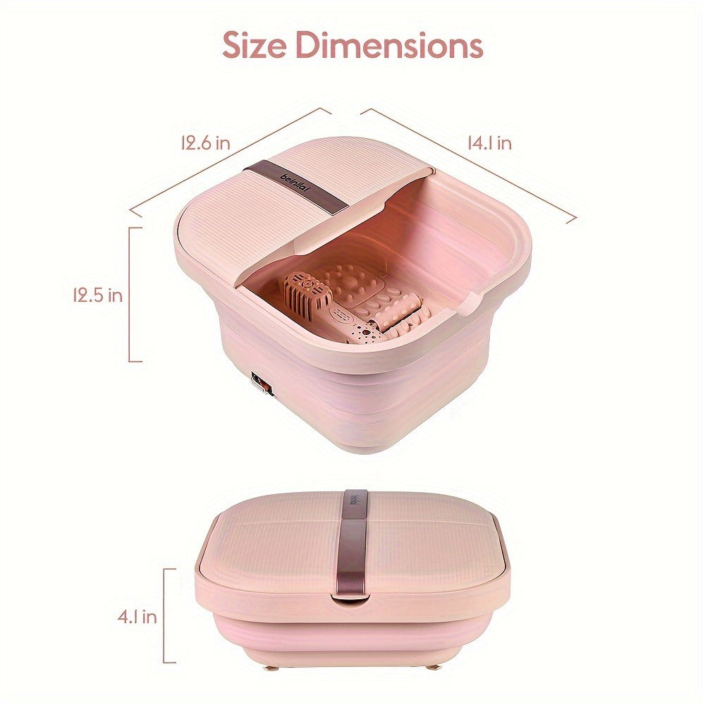 Foot Spa Bath Massager with Heat and Bubbles – Foldable Electric Foot Soak Tub with Automatic Heating, Bubble Massage, Relaxation Therapy for Home Use