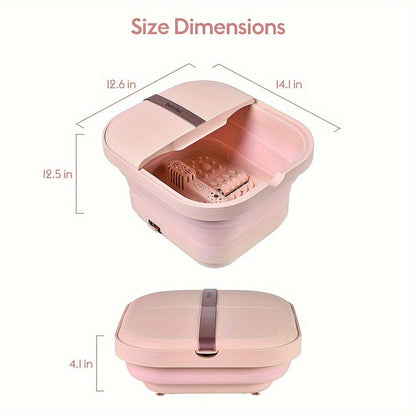 Foot Spa Bath Massager with Heat and Bubbles – Foldable Electric Foot Soak Tub with Automatic Heating, Bubble Massage, Relaxation Therapy for Home Use