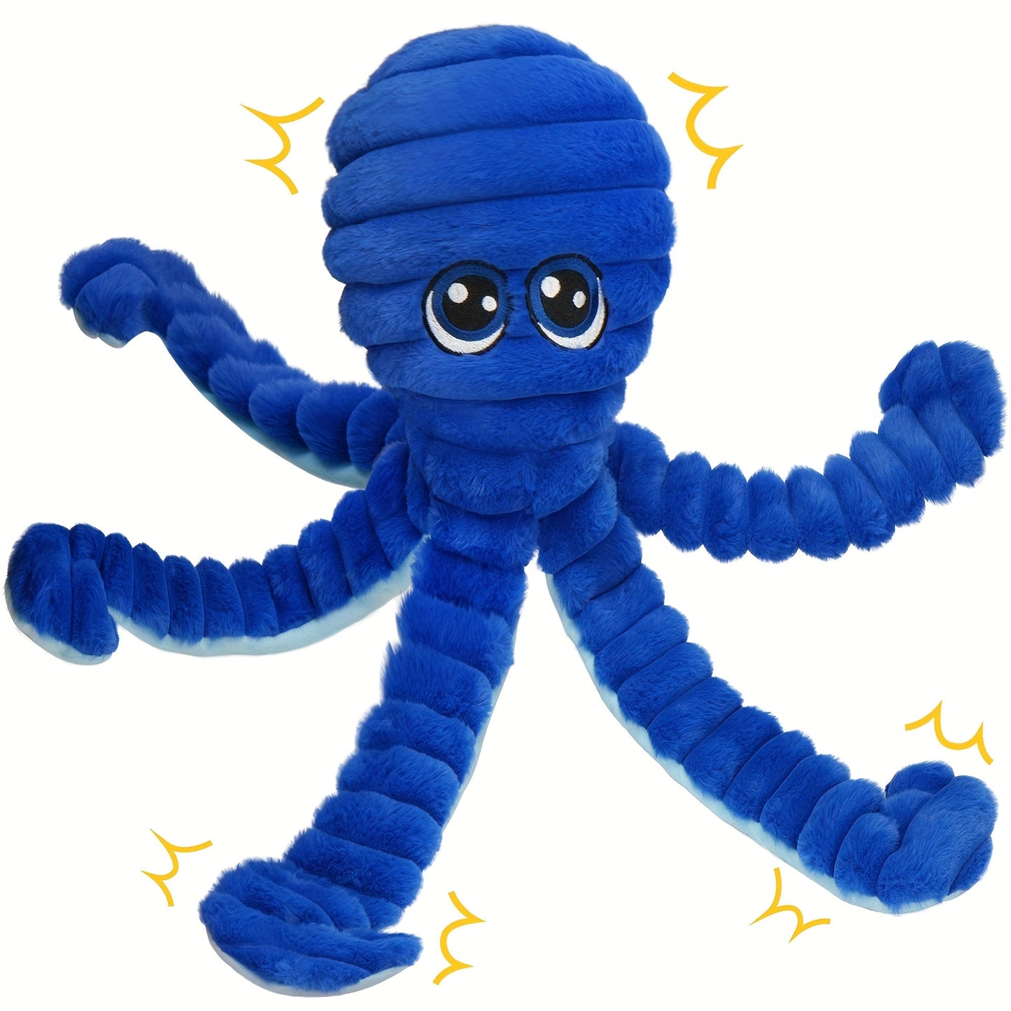 Squeaky Octopus Dog Toy - Soft Plush Chew Toy with Squeaker & Teeth Cleaning Design for Small Medium Large Dogs, Interactive Stuffed Animal Puppy Toy, Cute Durable Dog Gift - 6 Colors