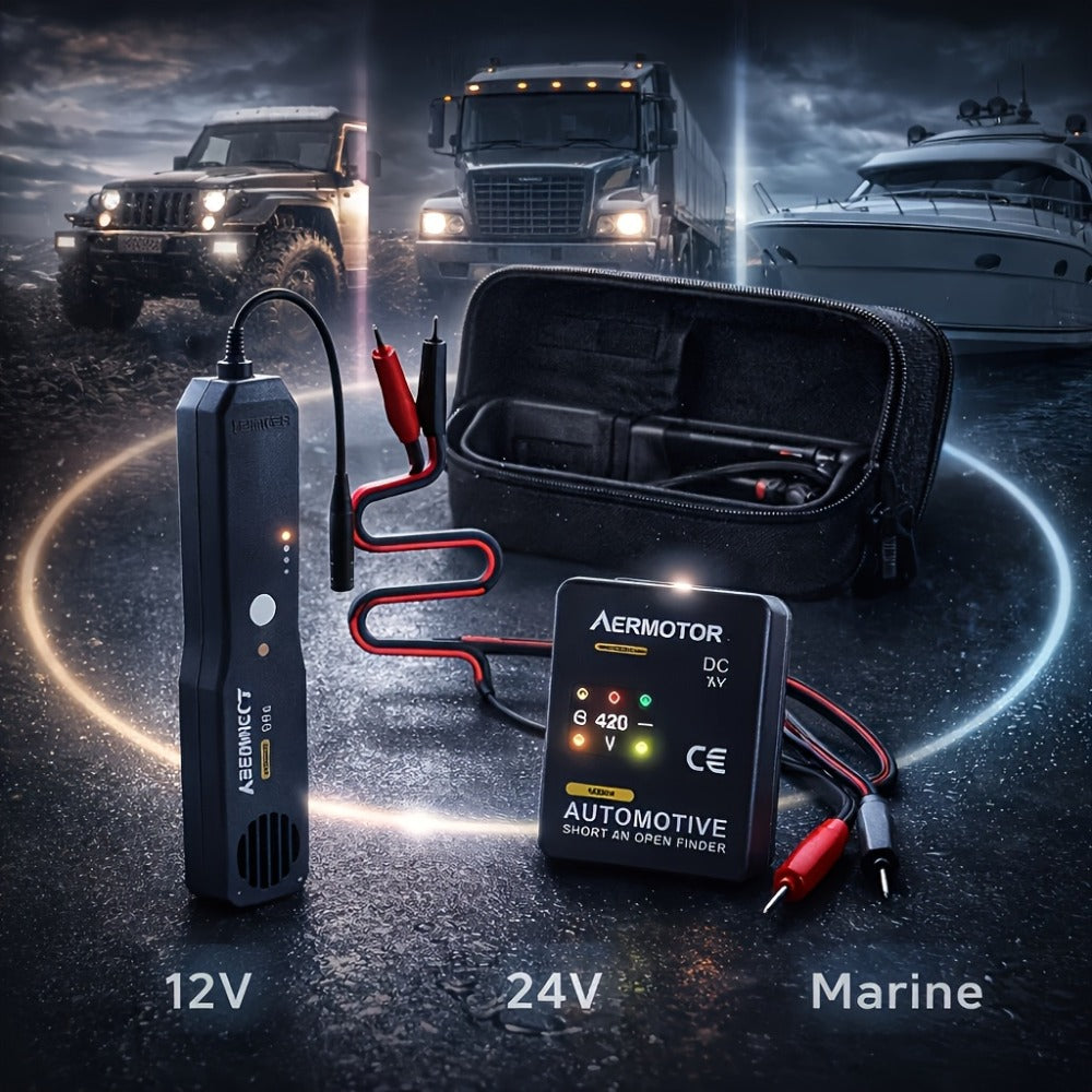 Automotive Circuit Tester Kit EM415PRO – DC 6–42V Wire Tracer & Fault Detector for Car, Truck, Motorcycle & RV Electrical Diagnostics, Includes Carry Bag & Storage Box