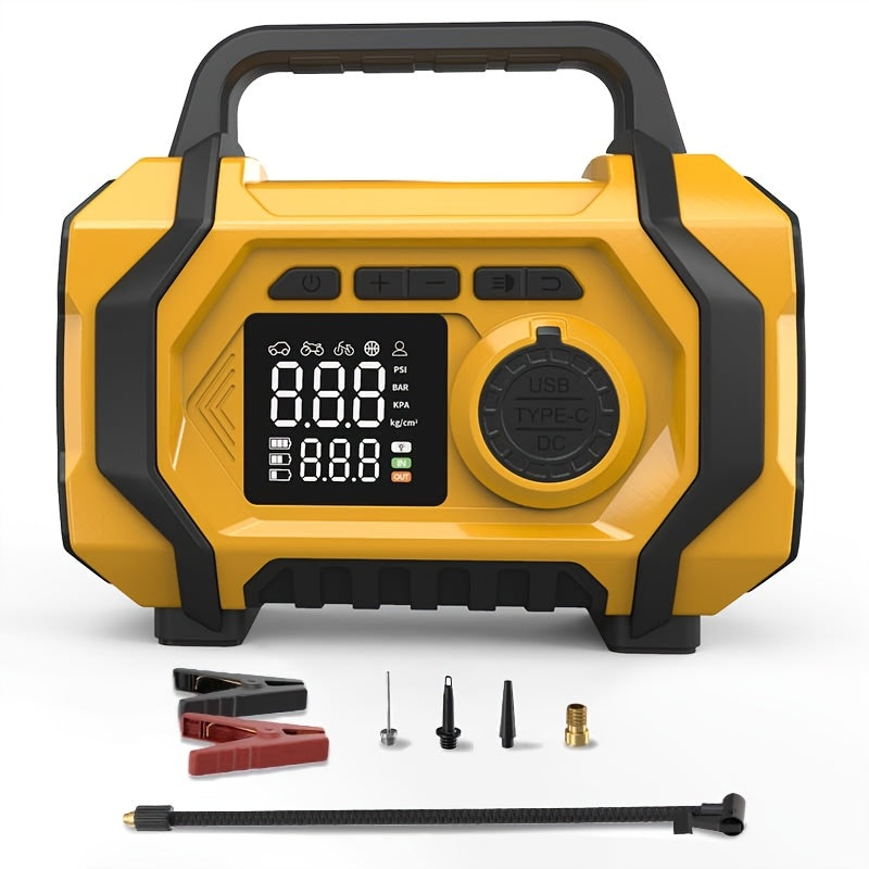 7000 A Jump Starter with Air Compressor & 7000A Jump Starter, Portable Car Battery Jump Starter (2.38gal Gas/2.25gal Diesel), 12V Battery Charger Booster, 150PSI Auto-Shutoff Tire Inflator, Portable Jumper Cables, LED Light, High-Capacity Power Bank
