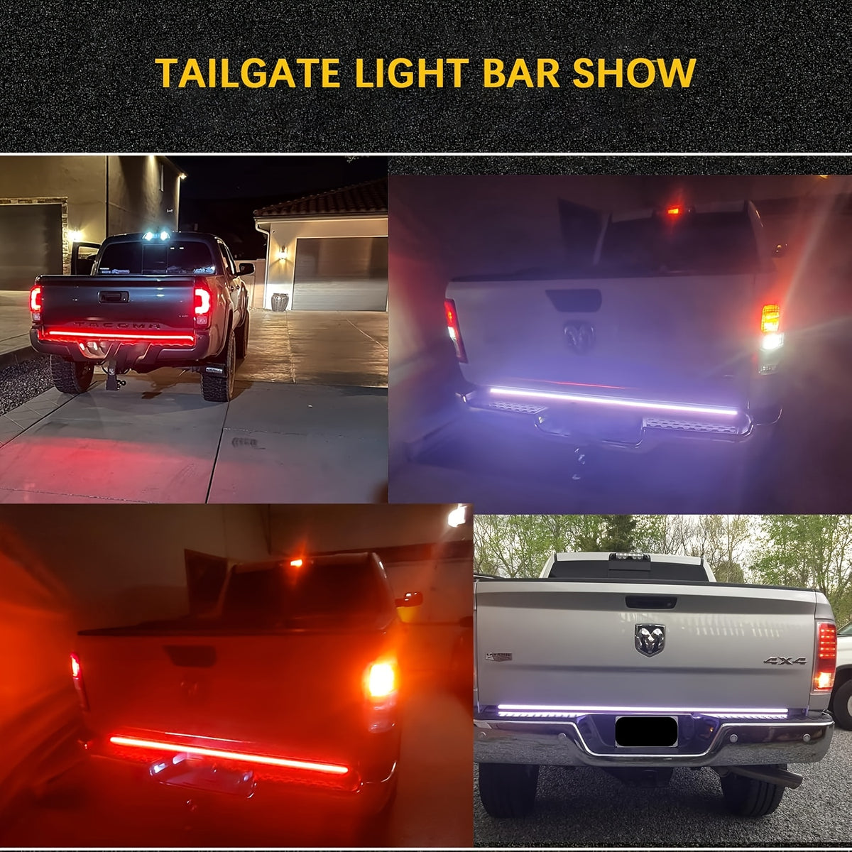 60-Inch LED Tailgate Light Bar for Pickup Trucks - 504-LED 3-Row Brake & Turn Signal Light, Easy Plug & Play Installation for Safer Night Driving & Weekend Adventures
