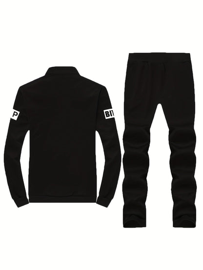 Men's Tracksuit Jacket and Pants Set - Zip Detail Everyday Classic Edition
