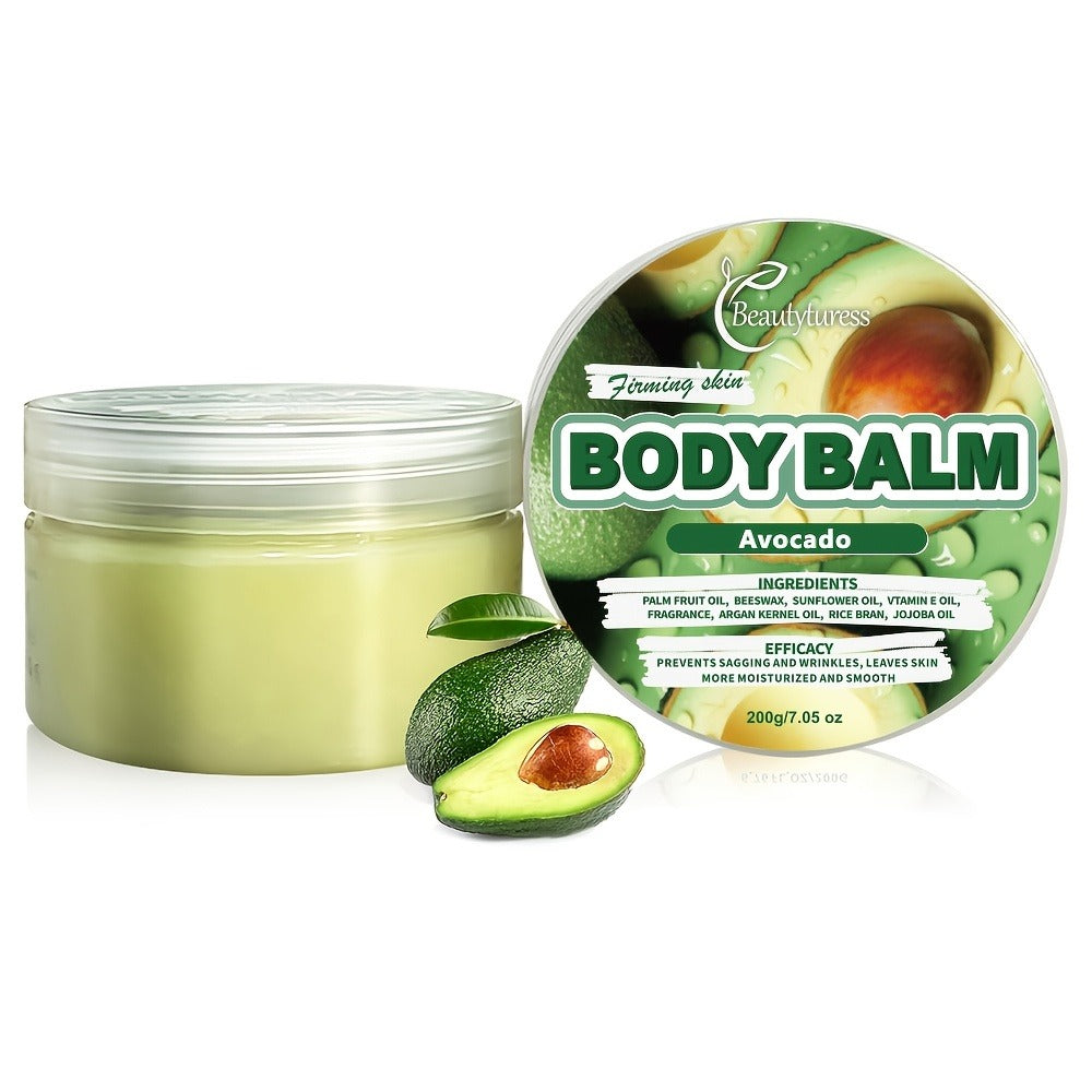 Body Butter Cream 200g Shea Butter Vitamin C Glycerin — Deep Moisturizing Body Glaze for Dry Skin Long-Lasting Hydration Hypoallergenic, 6 Fruity Scents Strawberry Peach Watermelon Blueberry Avocado