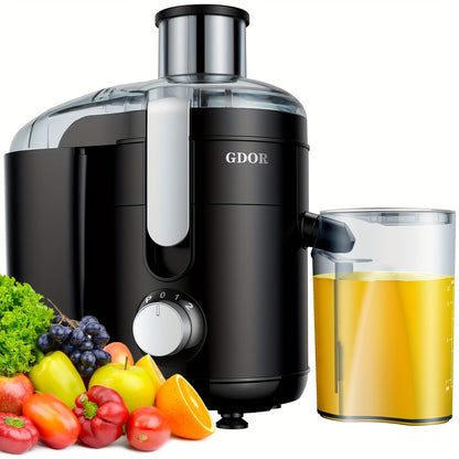 Compact Centrifugal Juicer Dual Speed - 2.5" Wide Feed Chute, BPA-Free Anti-Drip Spout, Easy Clean, Includes Juice Jug & Brush, Space-Saving Juicer for Fruits & Vegetables, White Grey Black