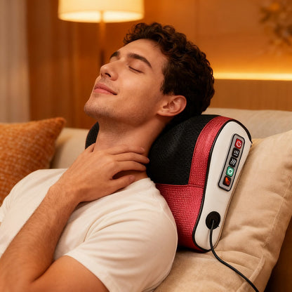Shiatsu Neck & Back Massage Pillow – Bidirectional Rotating Deep Tissue Kneading Cervical Massager for Pain Relief, Electric Massage Pillow for Neck Shoulder & Back, Gift for Mom Dad Men Women