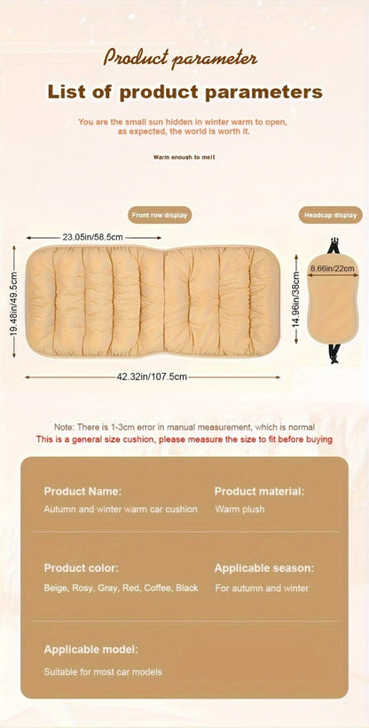 Memory Foam Car Seat Cushion with Storage Bag, Anti-Slip Rubber Bottom Driver Seat Backrest Pad, Single Seat Vest-Style Comfort Cushion for Car, Available in Red Beige Black