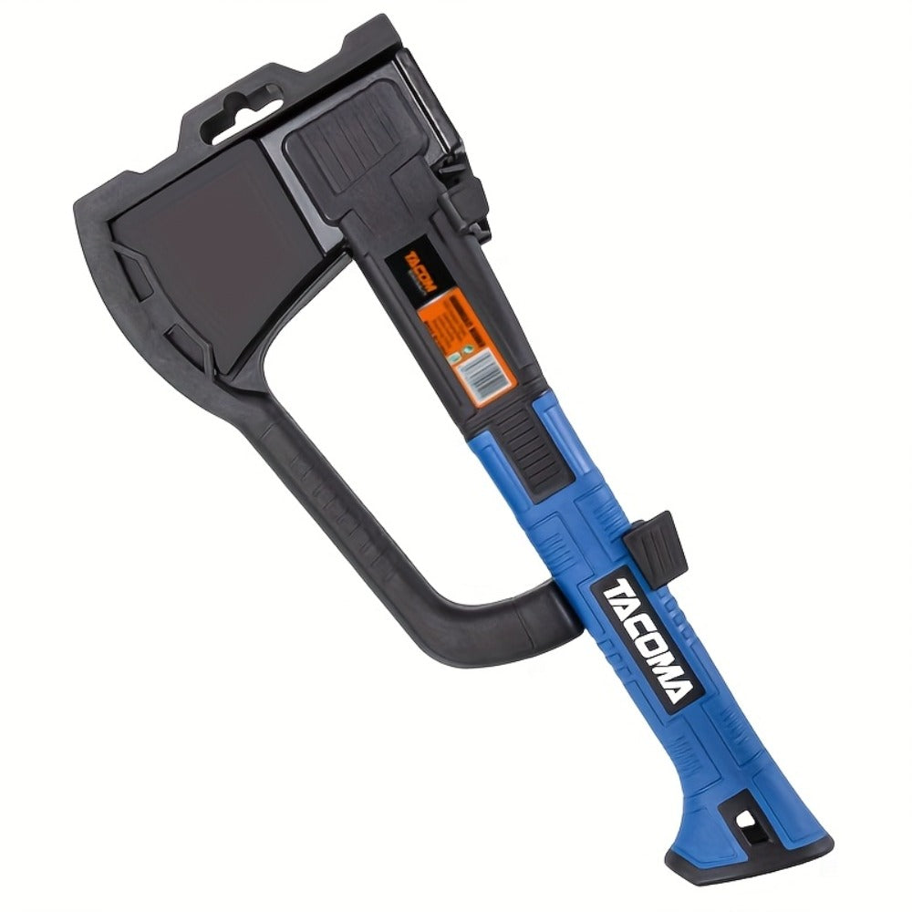 Camping Hatchet 15 Inch Splitting Axe 45 Carbon Steel with Nylon Rubber Non-Slip Handle – Teflon Blade, Blade Cover & Optional Whetstone Set for Wood Chopping, Tree Cutting, Hiking Backpacking Outdoor