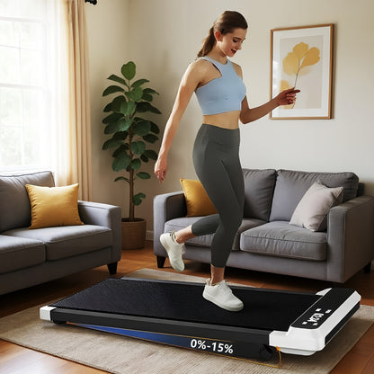 Under Desk Treadmill Walking Pad 4-in-1 for Walking & Jogging – Portable Home Office Treadmill with LED Display, Incline & Remote Control, Quiet Motor, Available in White & Black