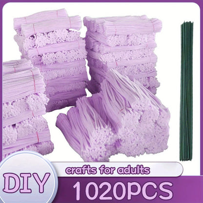 Pipe Cleaners 1020pcs Chenille Stems 20 Colors – Upgraded Thick Fuzzy Sticks with Patterned Rods for Kids Adults Teachers, DIY Arts & Crafts Supplies Bulk Set Birthday Christmas Gift