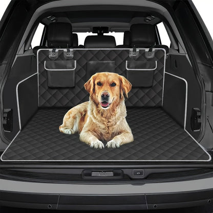 Dog Cargo Liner for SUV Sedan & Van – Waterproof Trunk Mat with Bumper Flap Protector, Non-Slip 600D Oxford, Universal Fit, Scratch & Hair Resistant, Includes Collapsible Dog Bowl