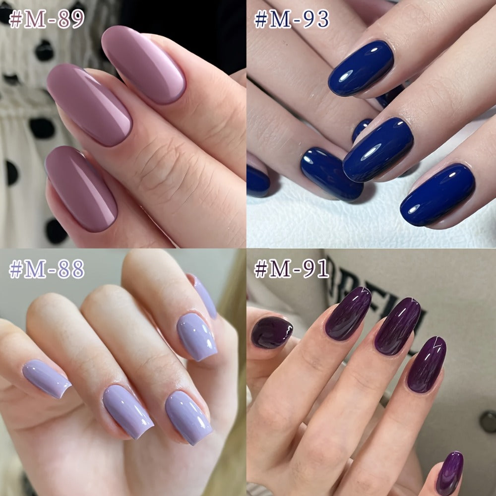 Solid Color Gel Nail Polish Set 6pcs Self-Leveling Soak-Off UV LED High Gloss Chip-Resistant – Popular Salon Shades for Daily Manicure, 8 Color Palettes Available, Nail Art Gift for Women