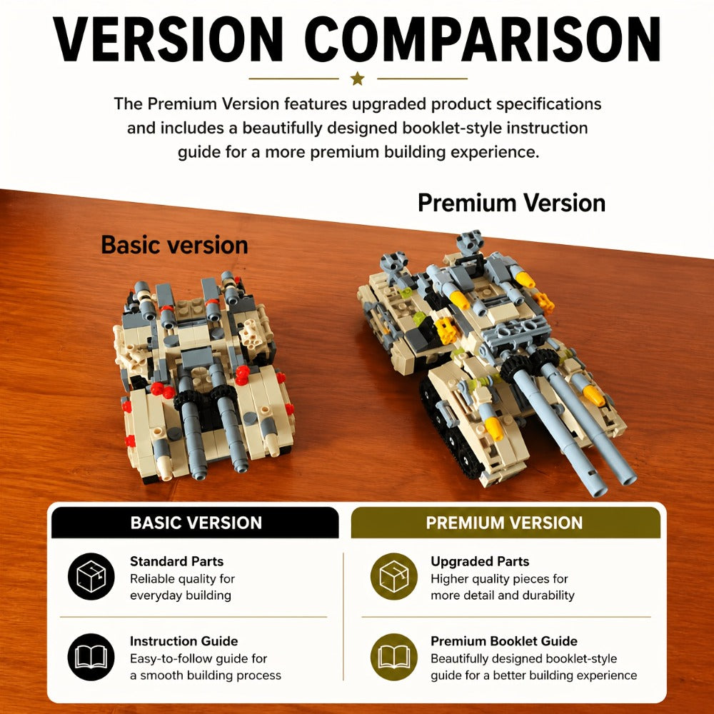 Snow Tank Building Block Set 8-in-1 1628pcs – 9 Variable Military Armored Vehicle Models, Premium ABS DIY Construction Kit for Adults & Teens Ages 14+, Birthday Christmas Halloween Gift