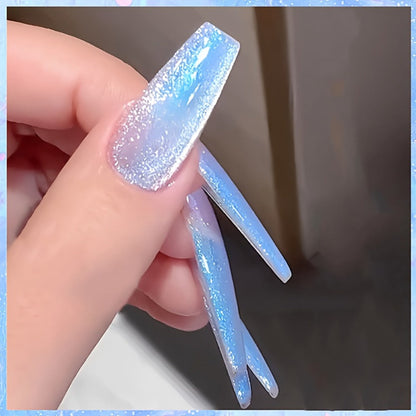 Aurora Cat Eye Gel Polish Light Blue 10ml – Magnetic Holographic Iridescent Shimmer UV LED Soak-Off Long-Lasting Gel Nail Polish, Salon-Quality 3D Nail Art Manicure for Women at Home