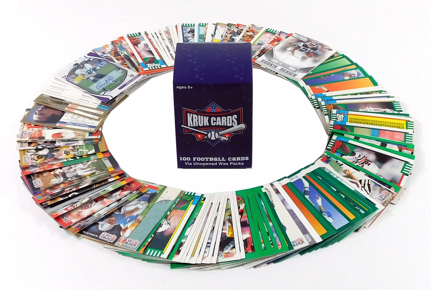Vintage NFL Football Cards Lot – 100 Cards in Factory Sealed Packs | Multi-Decade Collection | Rookie & Hall of Famer Possible | Gift for Collectors & Football Fans