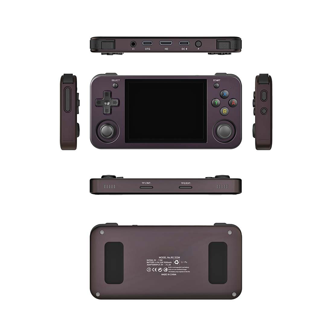 Anbernic RG353M Retro Handheld Game Console - CNC Aluminum Alloy Dual OS Android Linux 3.5" IPS Touchscreen HDMI Hall Joystick 3500mAh Gaming Handheld