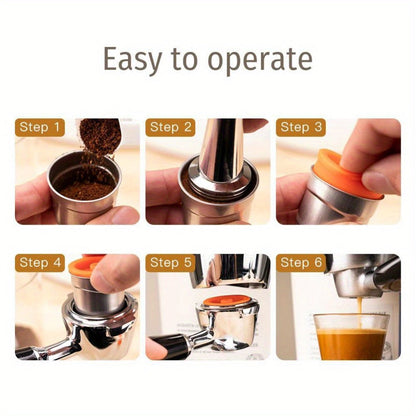 Reusable Coffee Filter Capsule for Illy Y3.2 & X7.1 Machines, Stainless Steel Refillable Coffee Pod Cup with Tamper, Eco-Friendly Reusable Espresso Capsule Accessory