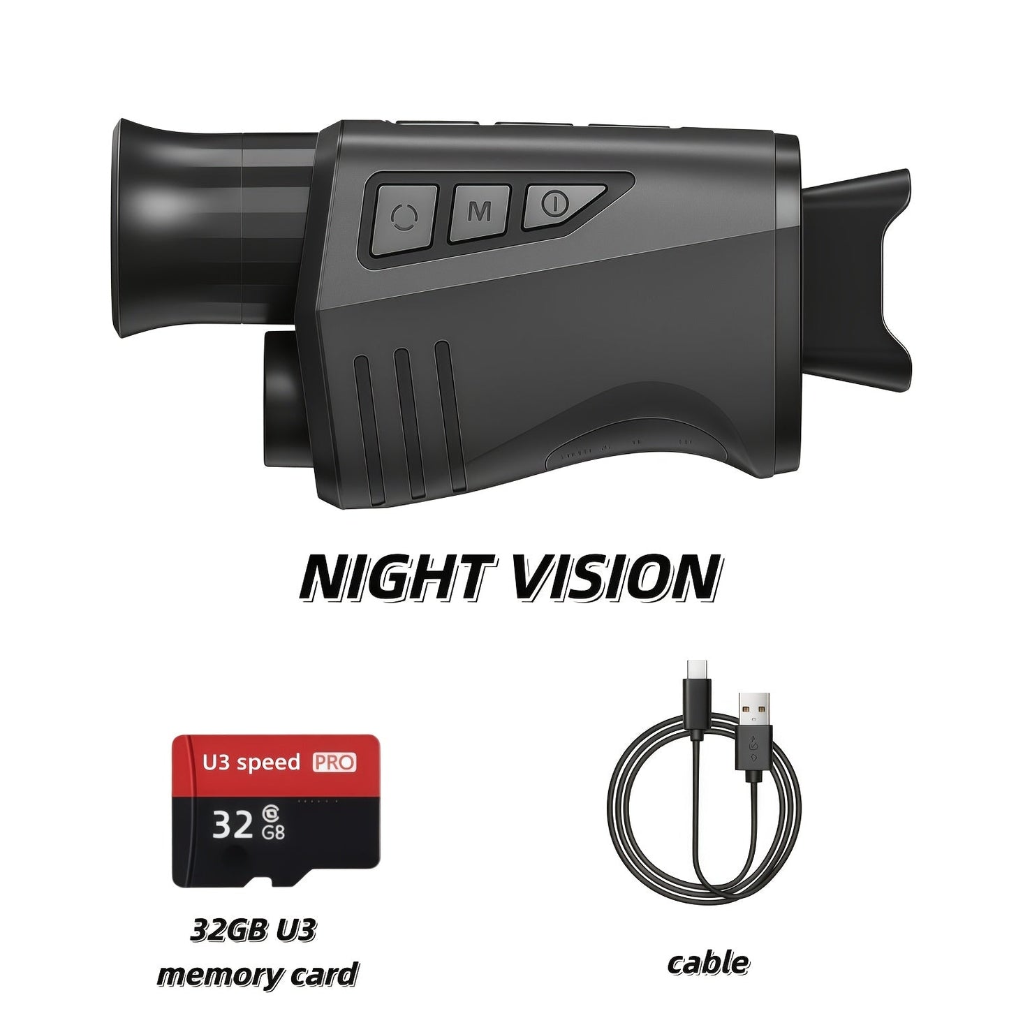 Night Vision Monocular 10x40 IR – 16x Digital Zoom, 32GB Card