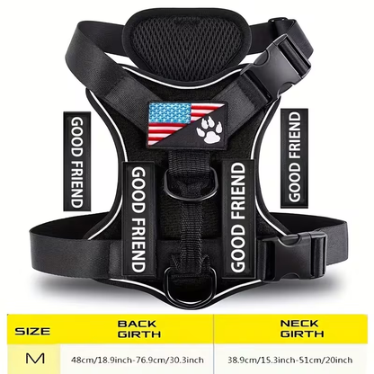 Service Dog Harness with 5 Patches – Reflective Adjustable Oxford Vest with Inner Mesh Layer, Service Dog ID System for Small Medium Large Dogs, XS–XL, 5 Colors