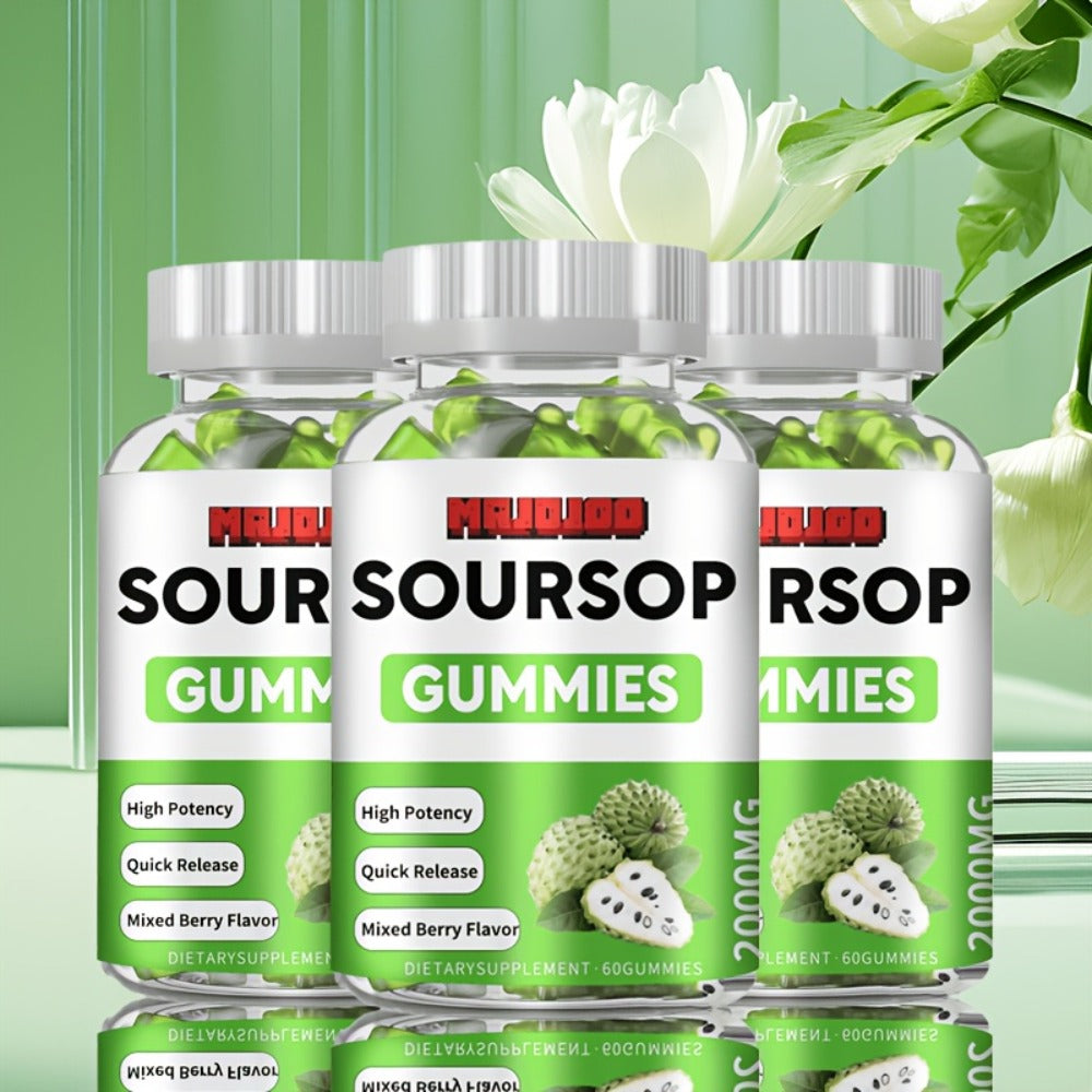 Soursop Graviola Gummies 2000mg – 60 Count Antioxidant Supplement for Men & Women, Supports Digestion & Immune Health, Natural Graviola Extract Chewable Wellness Gummies
