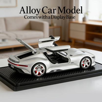 Mercedes-Benz GT Supercar Diecast Model with Gull-Wing Doors | Zinc Alloy High-Detail Static Collectible | Desktop Display Gift for Car Lovers Men Adults