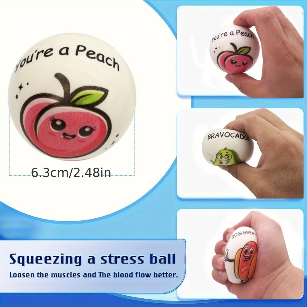 Motivational Animal Squeeze Stress Balls 24 Pack – 1.18 Inch Soft TPU Sensory Balls with Inspirational Quotes, Cartoon Animal Theme, Classroom Party Favors & Team Building Gifts