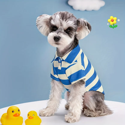 Dog Shirts 5-Pack Striped Breathable T-Shirts for Small Dogs & Cats – Soft Puppy Sweatshirt Costumes for Chihuahua, Poodle, Teacup Breeds, Boys & Girls, Sizes XS–4XL